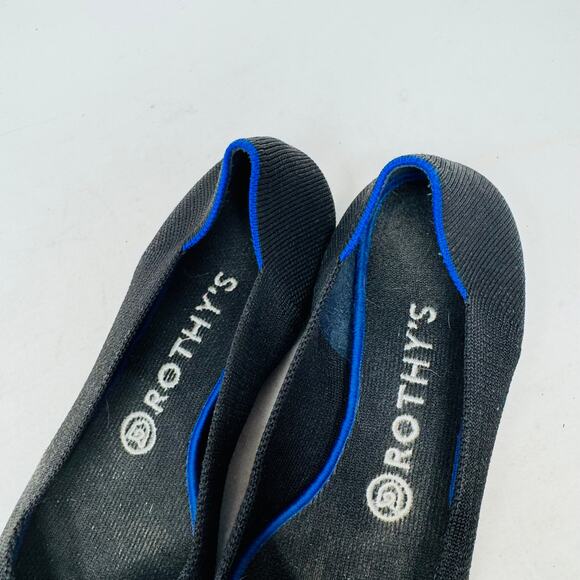 Rothys The Point II Pointed Flat Knit Slip-On Black Sustainable Size 8 - Picture 4 of 12